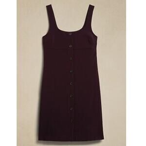 Banana Republic Plum Button Front Midi Dress Preppy Workwear Size 8